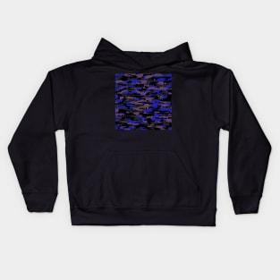 Camo Pattern - Blue Salmon Kids Hoodie